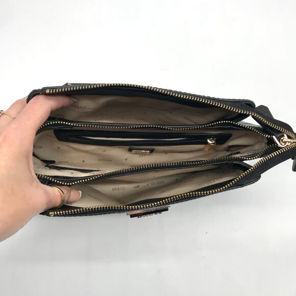 Guess Black Noelle Triple Compartment Crossbody Bag - Picture 10 of 10